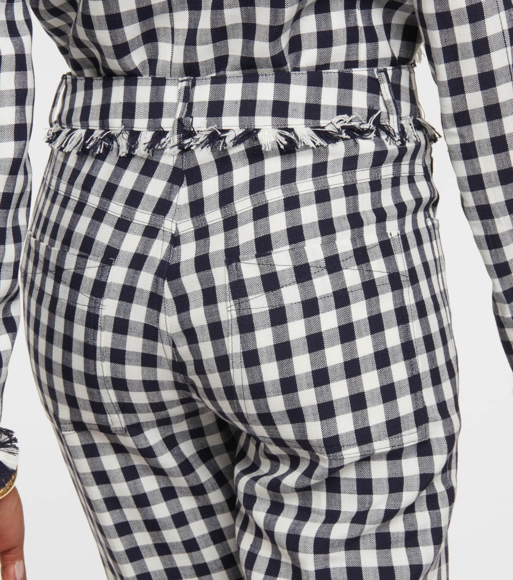 Gingham flared pants - 6