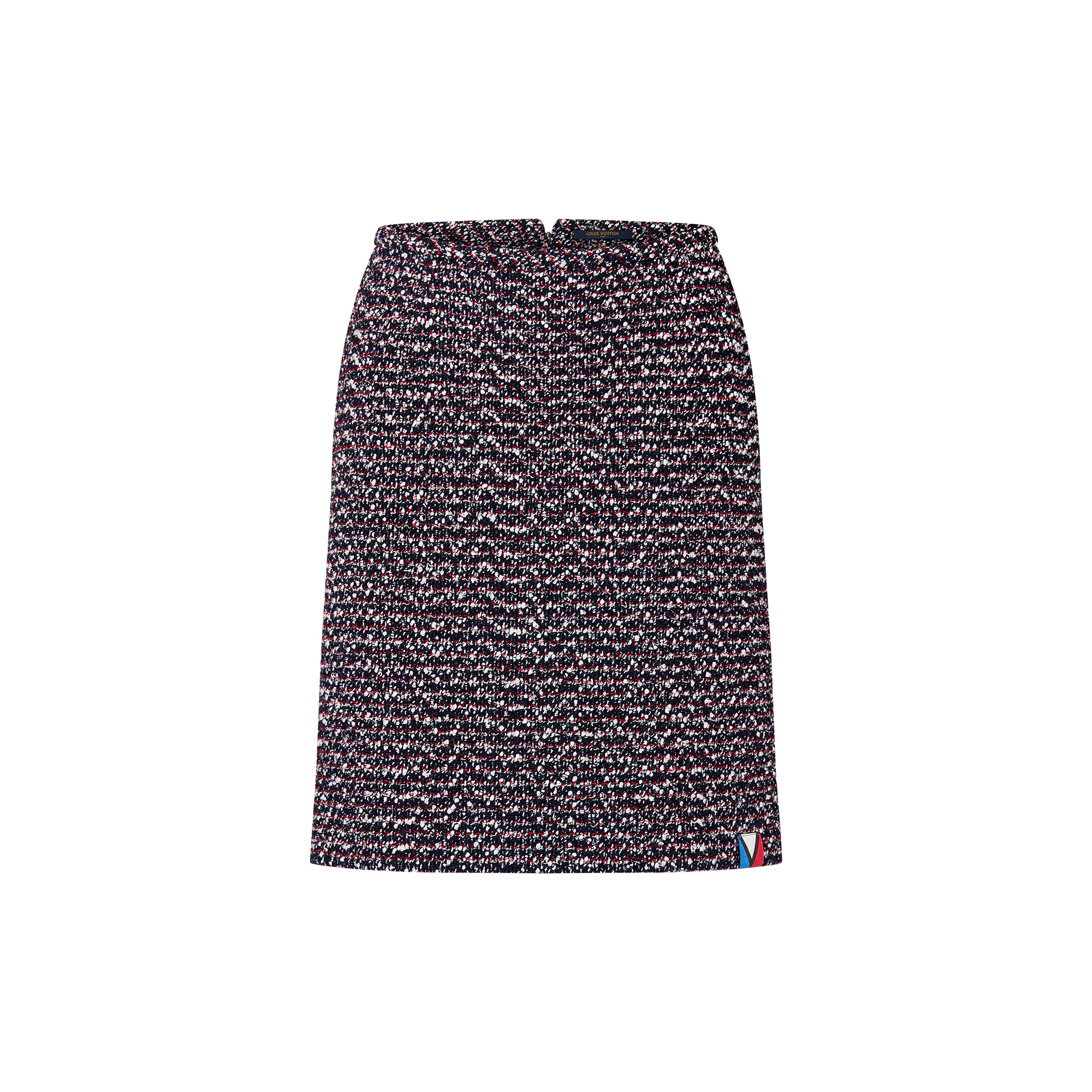 Tricolor Bouclé Tweed Skirt - 1