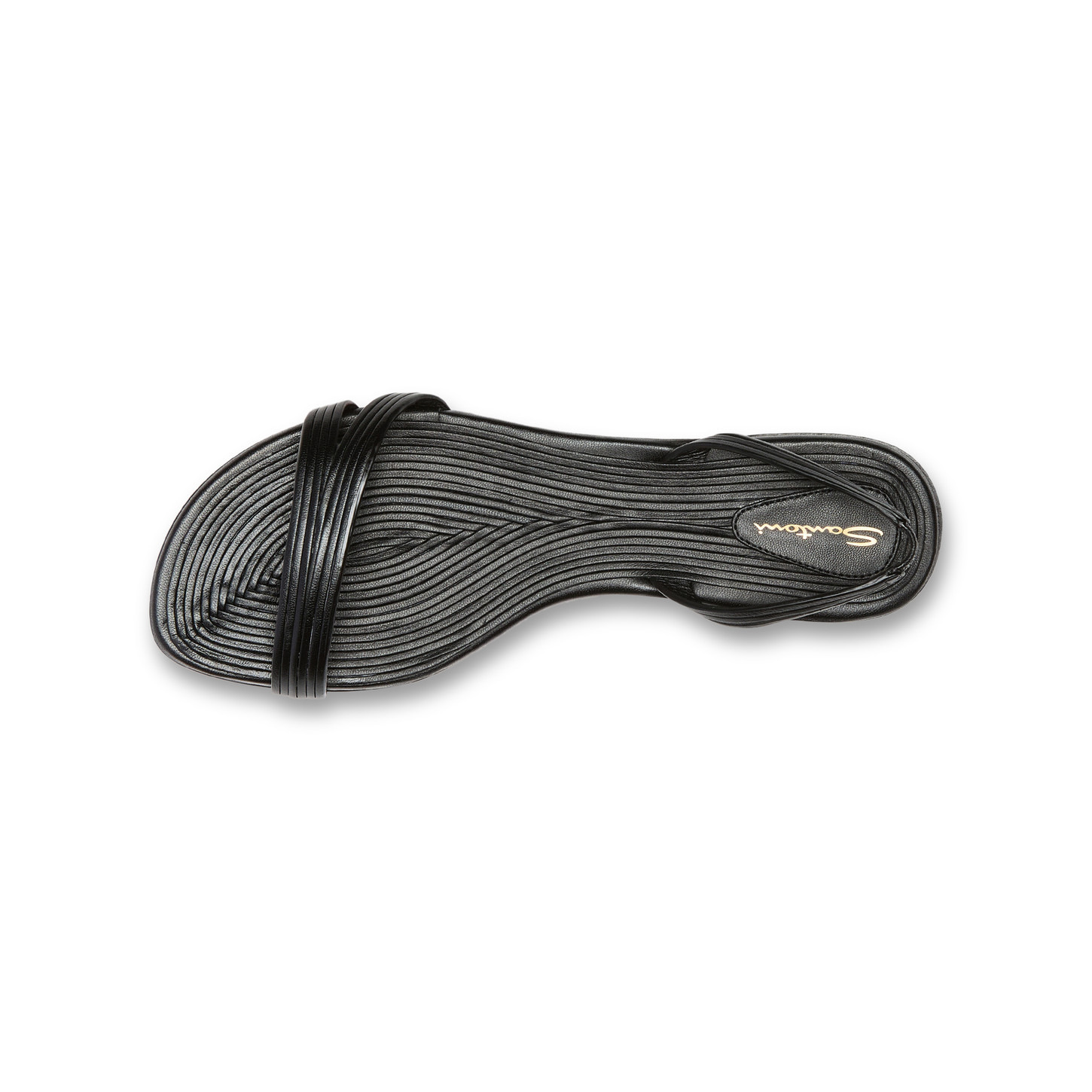 Women's black leather sandal - 4