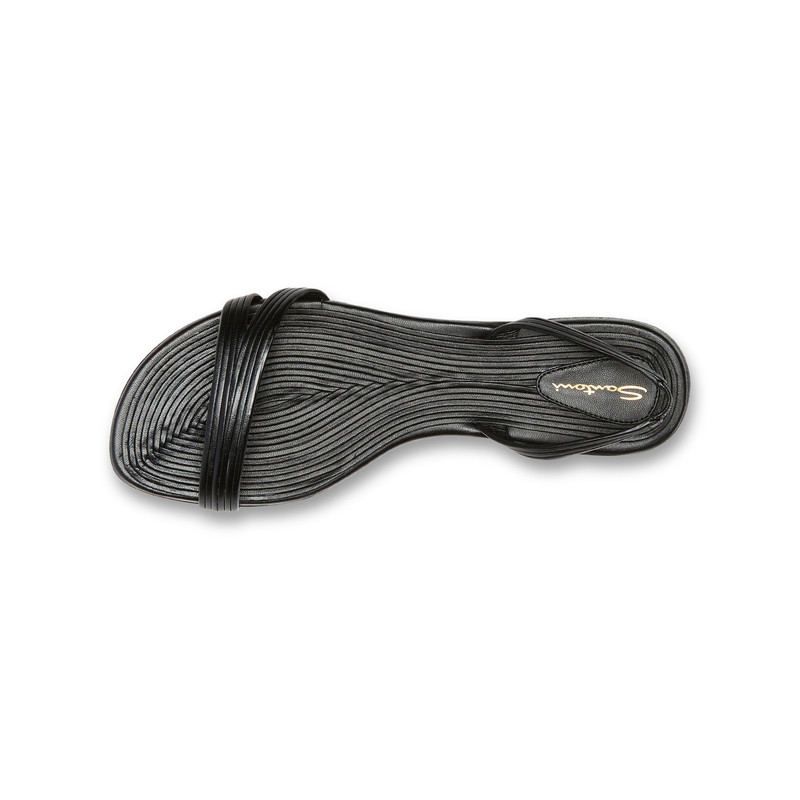 Women's black leather sandal 4