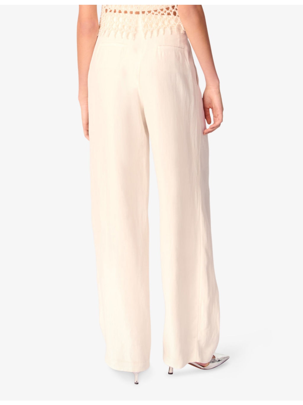 Wide-Leg High-Rise Woven Trousers - 4