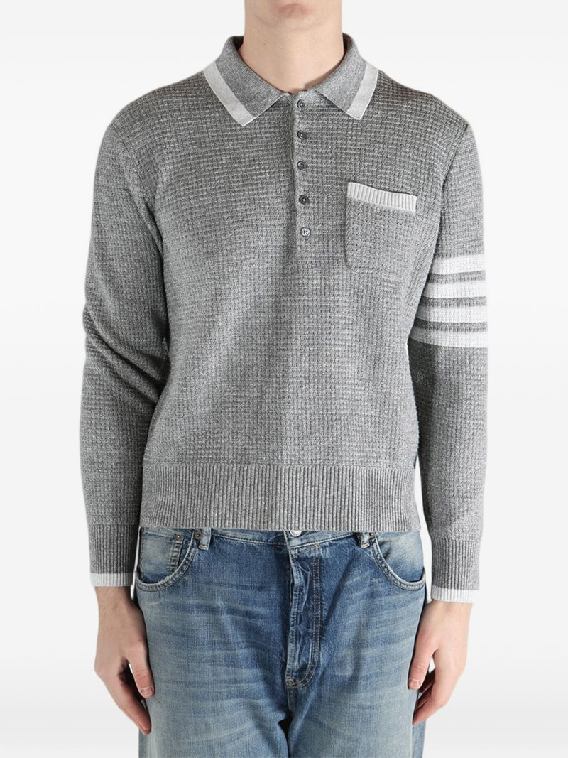 Thom Browne pocket striped polo shirt outlook