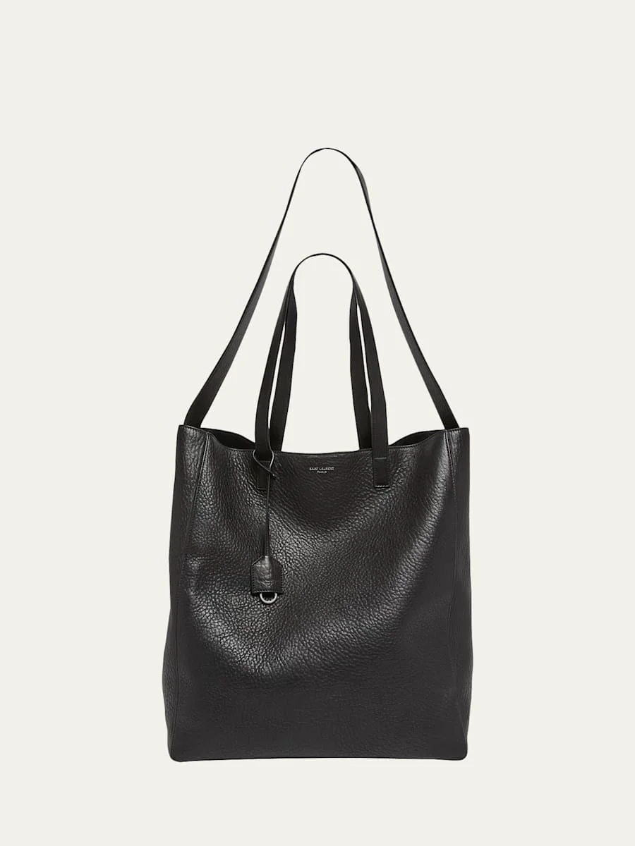 Men's Large Leather Shopper Bag - 1