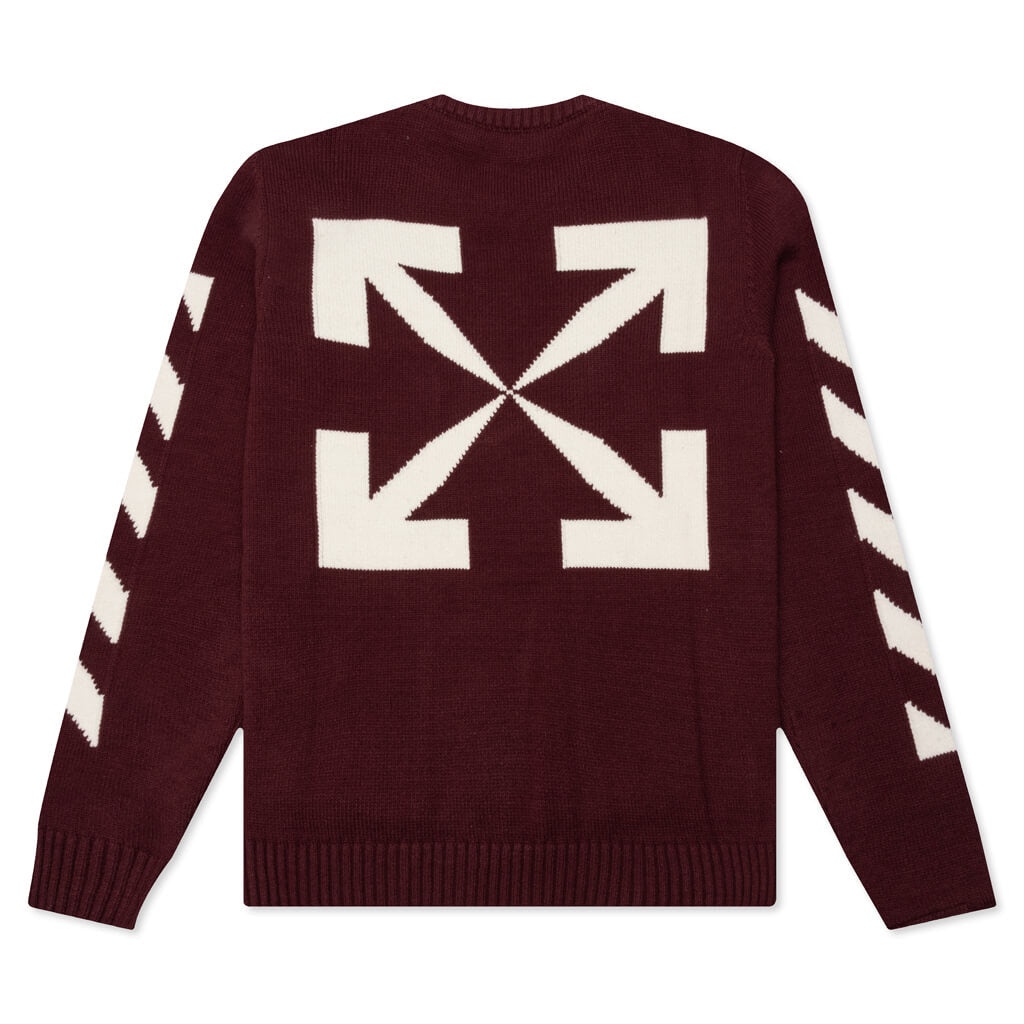 OFF-WHITE C/O VIRGIL ABLOH DIAG ARROW KNIT CREWNECK - BAROLO WHITE - 2