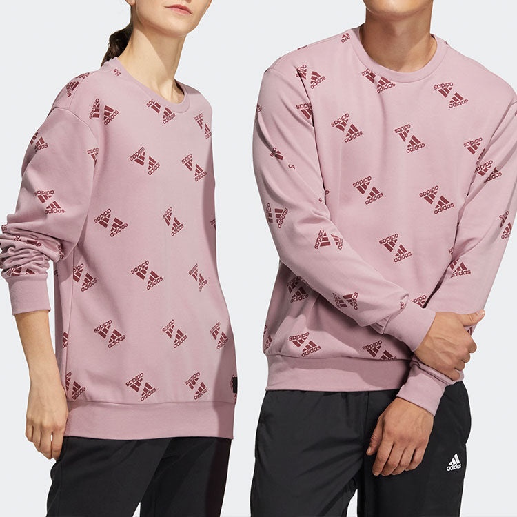 adidas Fi Bp1 Aop Swt Full Print Sports Round Neck Pullover Couple Style Pink HE7449 - 6