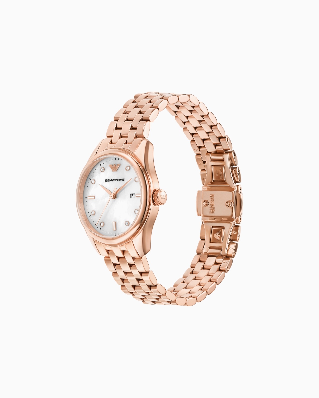 THREE-HAND DATE ROSE GOLD-TONE STAINLESS STEEL WATCH - 2