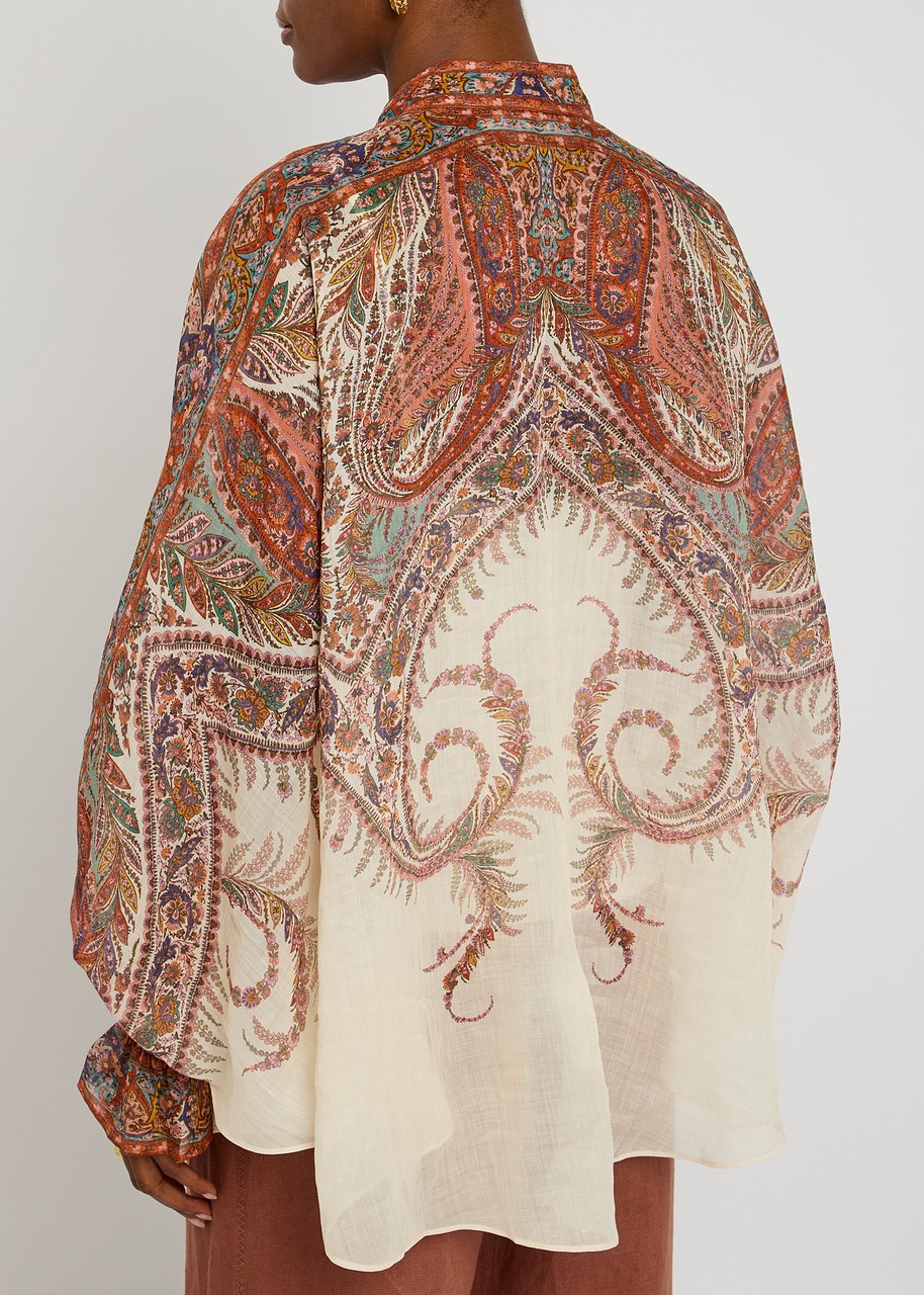 Zimmermann Rhiannon Printed Ramie Blouse - 3