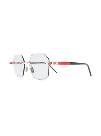 Kuboraum square-frame rimless glasses outlook