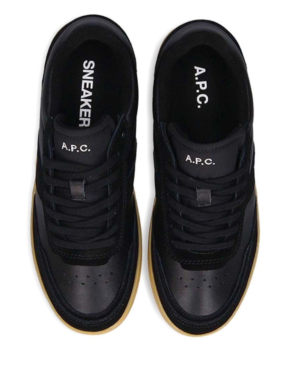 Plain suede-panel sneakers - 4