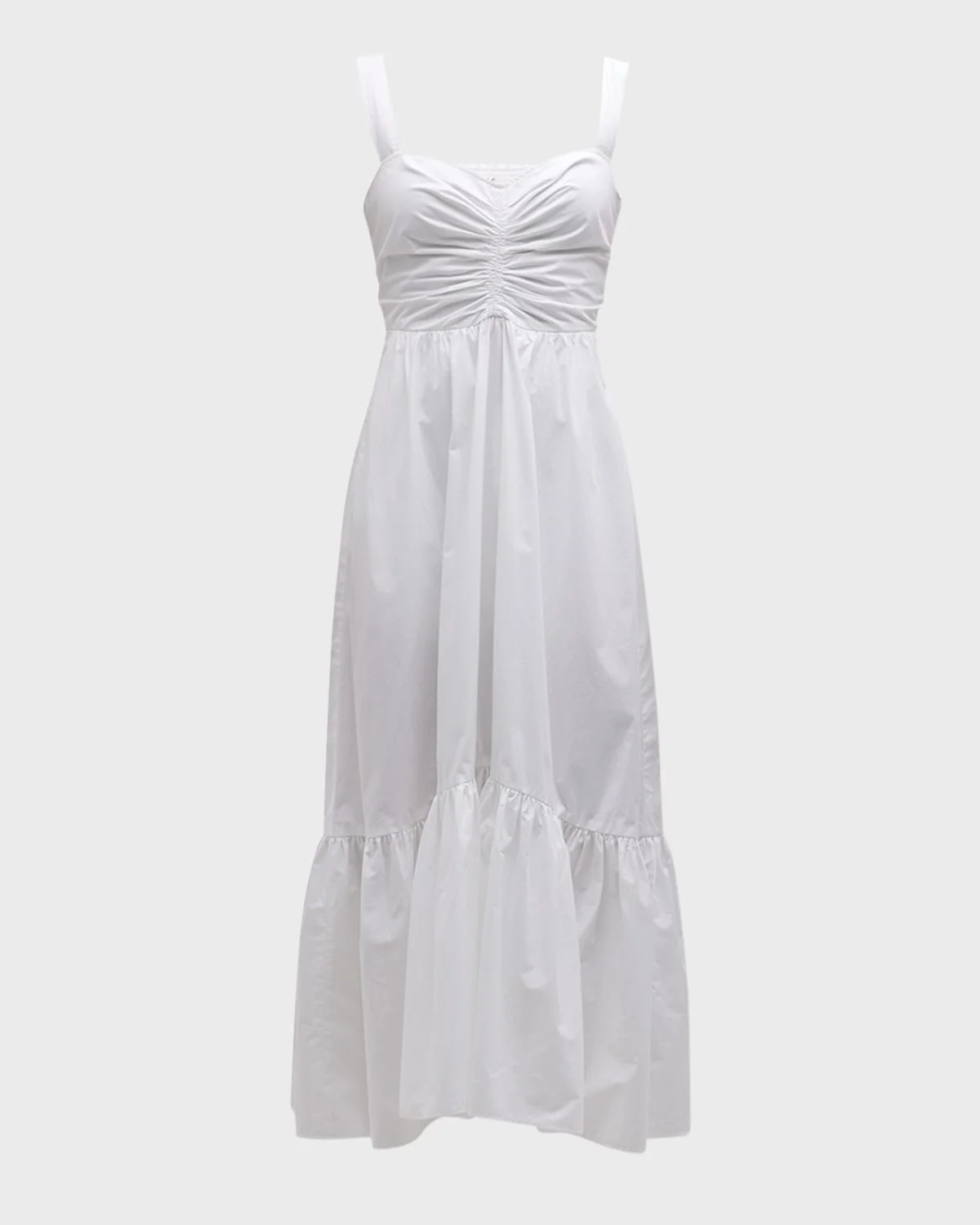 Lilah II Ruched Cotton A-Line Midi Dress - 1