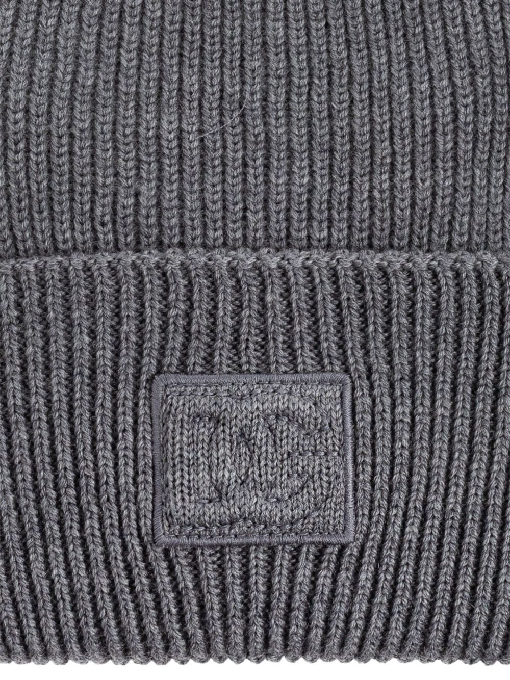 ribbed logo-patch beanie hat - 3