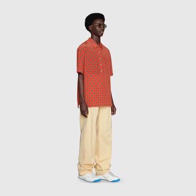 GUCCI GG hexagon silk crepe bowling shirt outlook