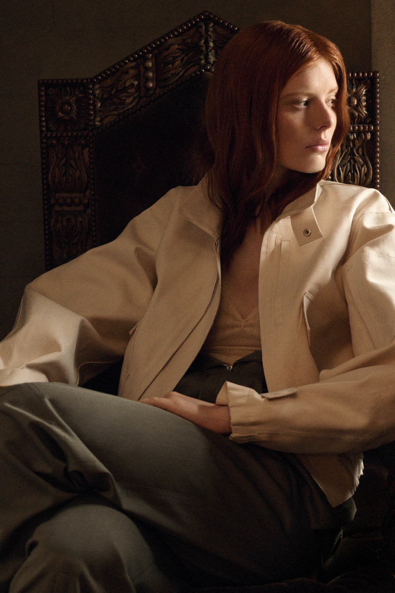 Victoria Beckham X Mackintosh Bomber Jacket In Putty 8