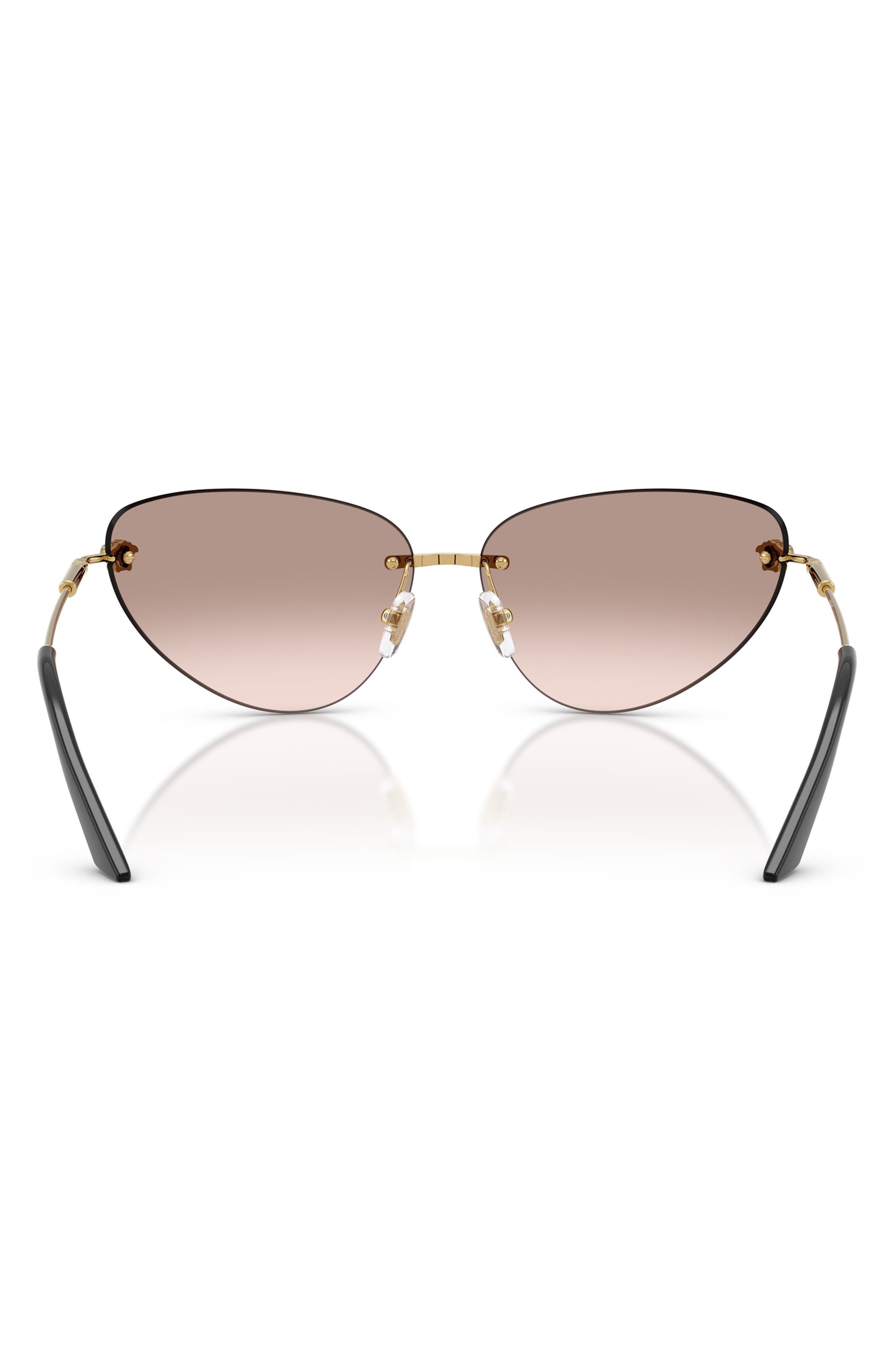 Versace 64mm Oversize Rimless Gradient Cat Eye Sunglasses in Gold/Light Brown Mirror at Nordstrom - 5