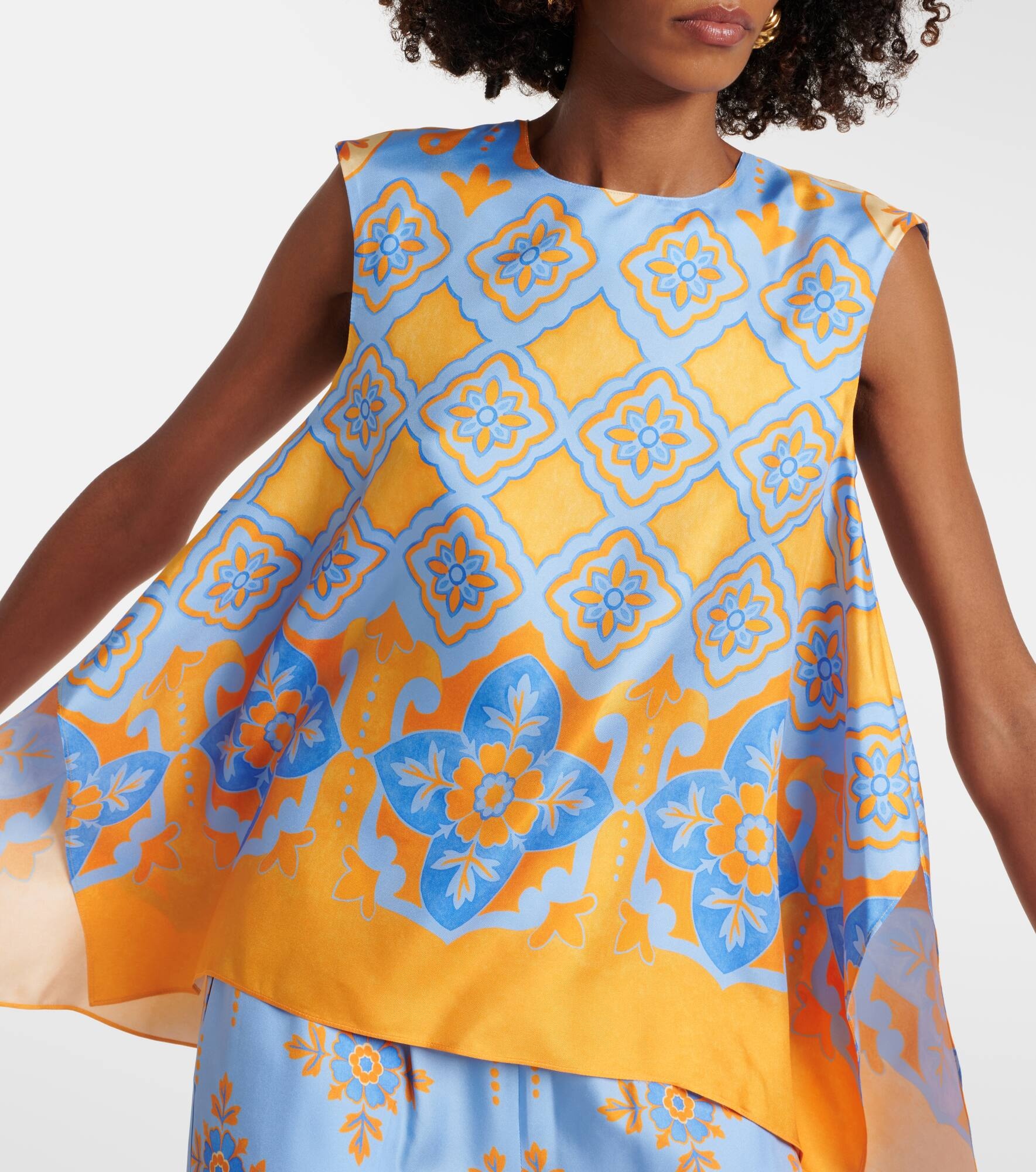 San Carlo printed silk twill top - 4