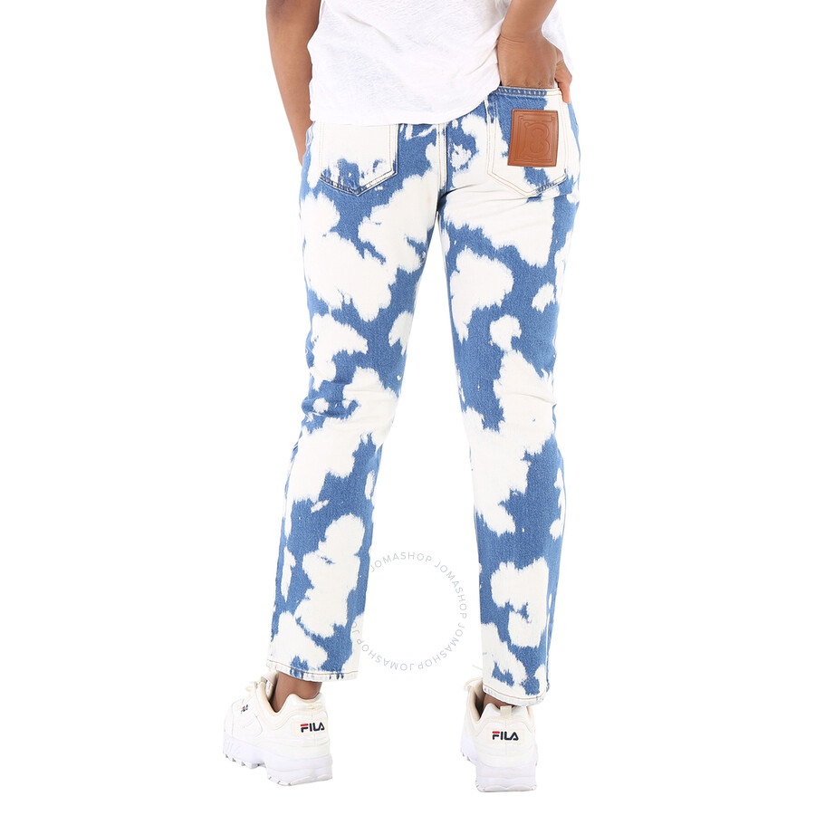 Burberry Seamill Monogram Motif Straight Fit Bleached Denim Jeans - 6