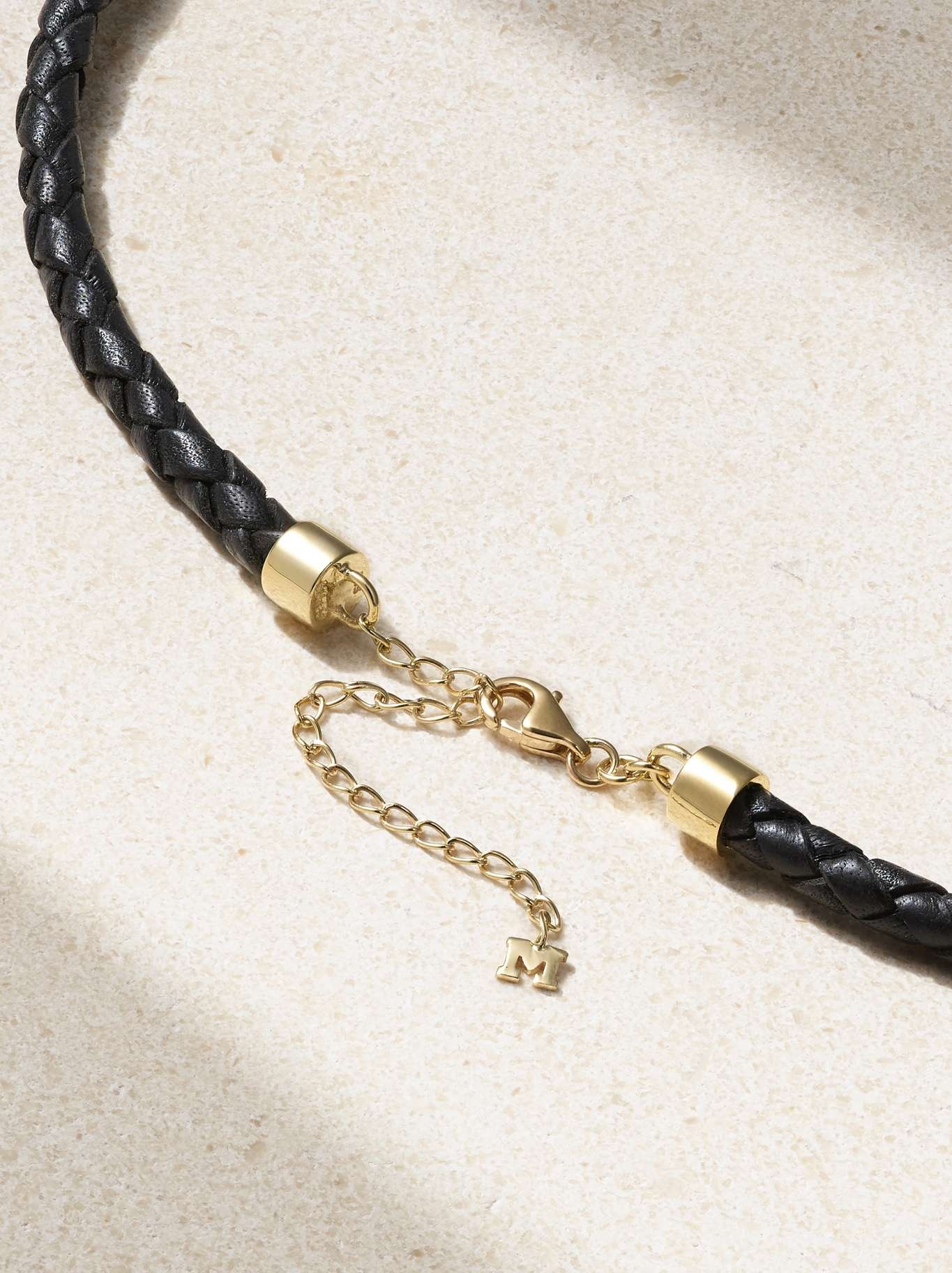 Water Droplet leather and 14-karat gold necklace - 3