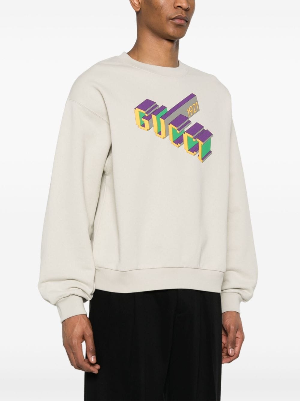 logo-print cotton sweatshirt - 3