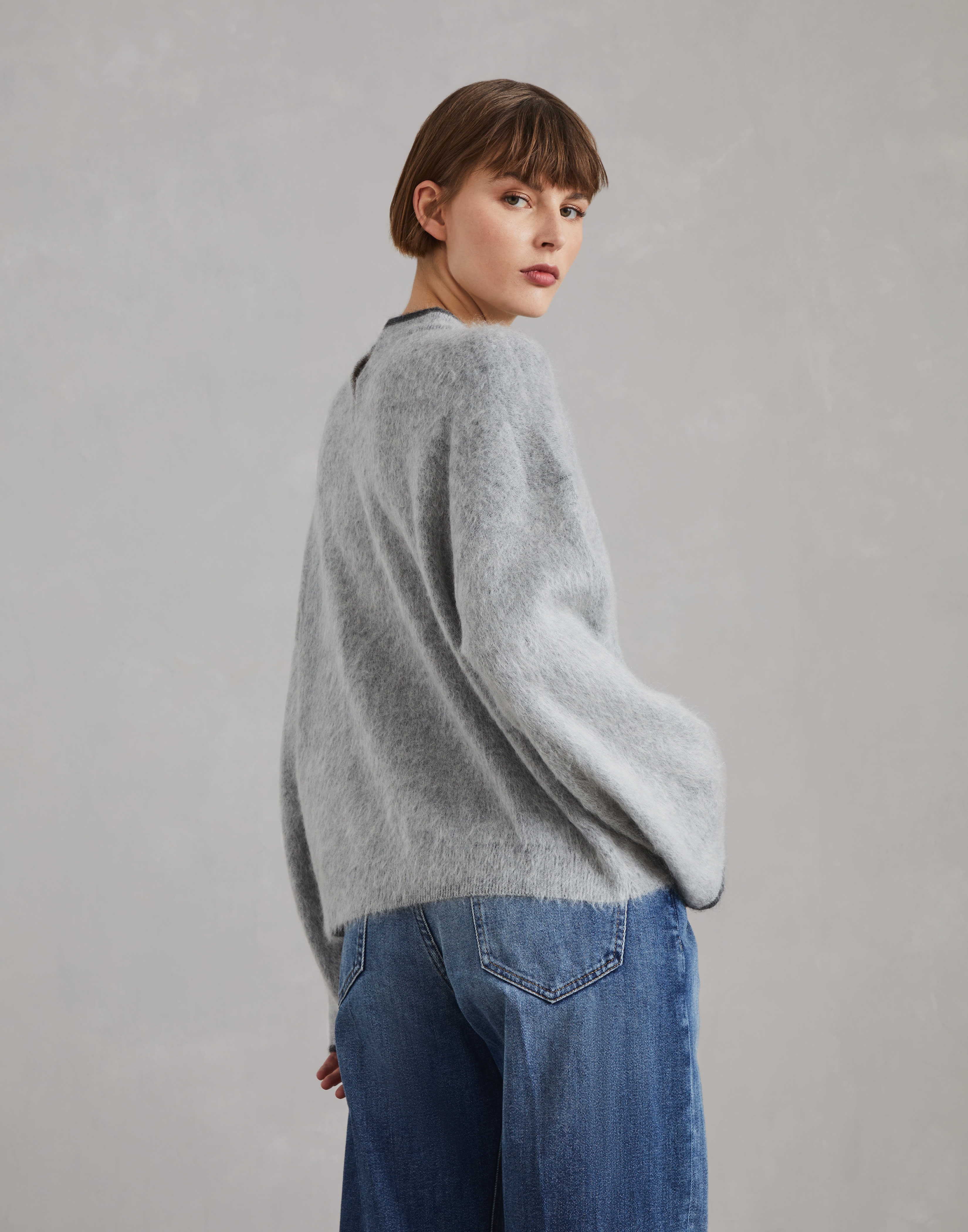 Mohair, wool, cashmere and silk sweater with monili - 2