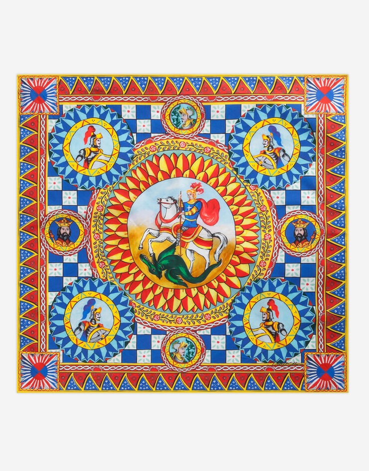 Carretto-print cotton bandanna (50 x 50) - 1