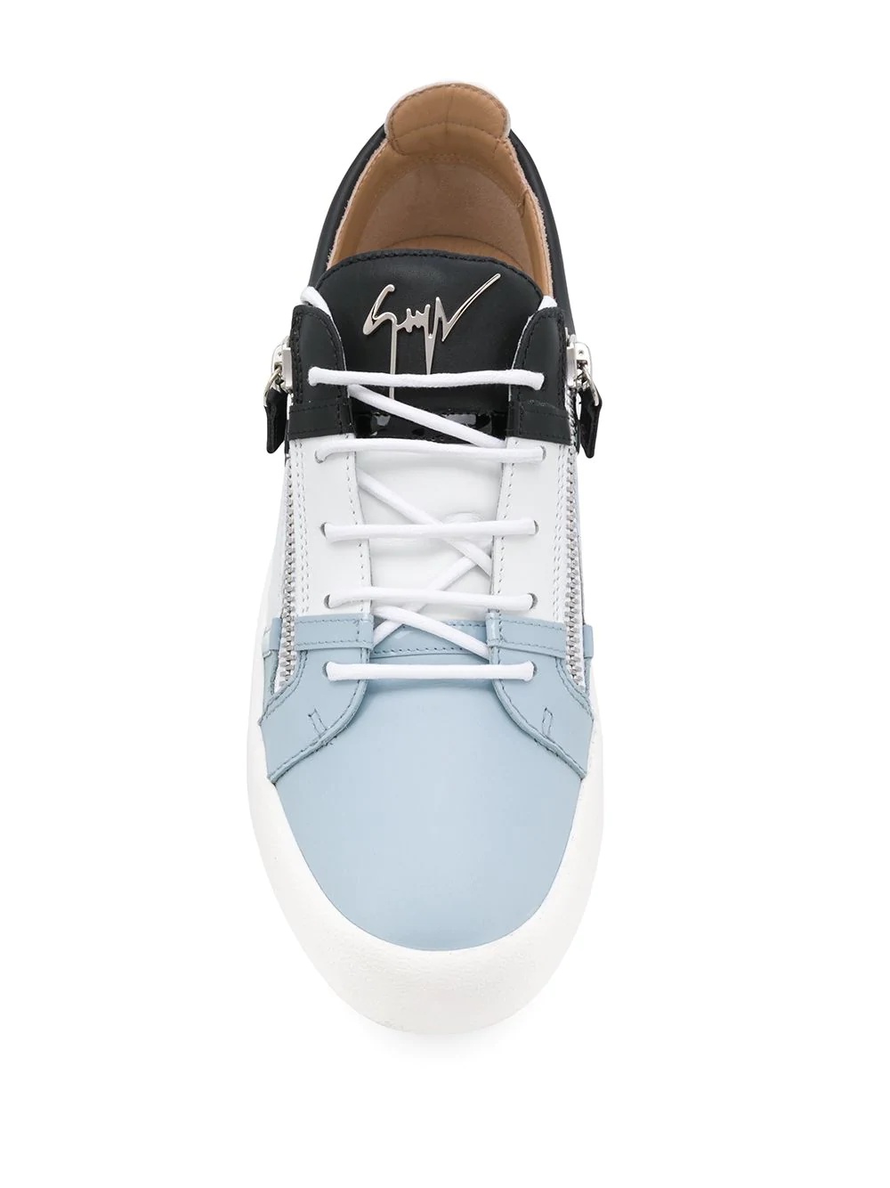 colour block low-top sneakers - 4