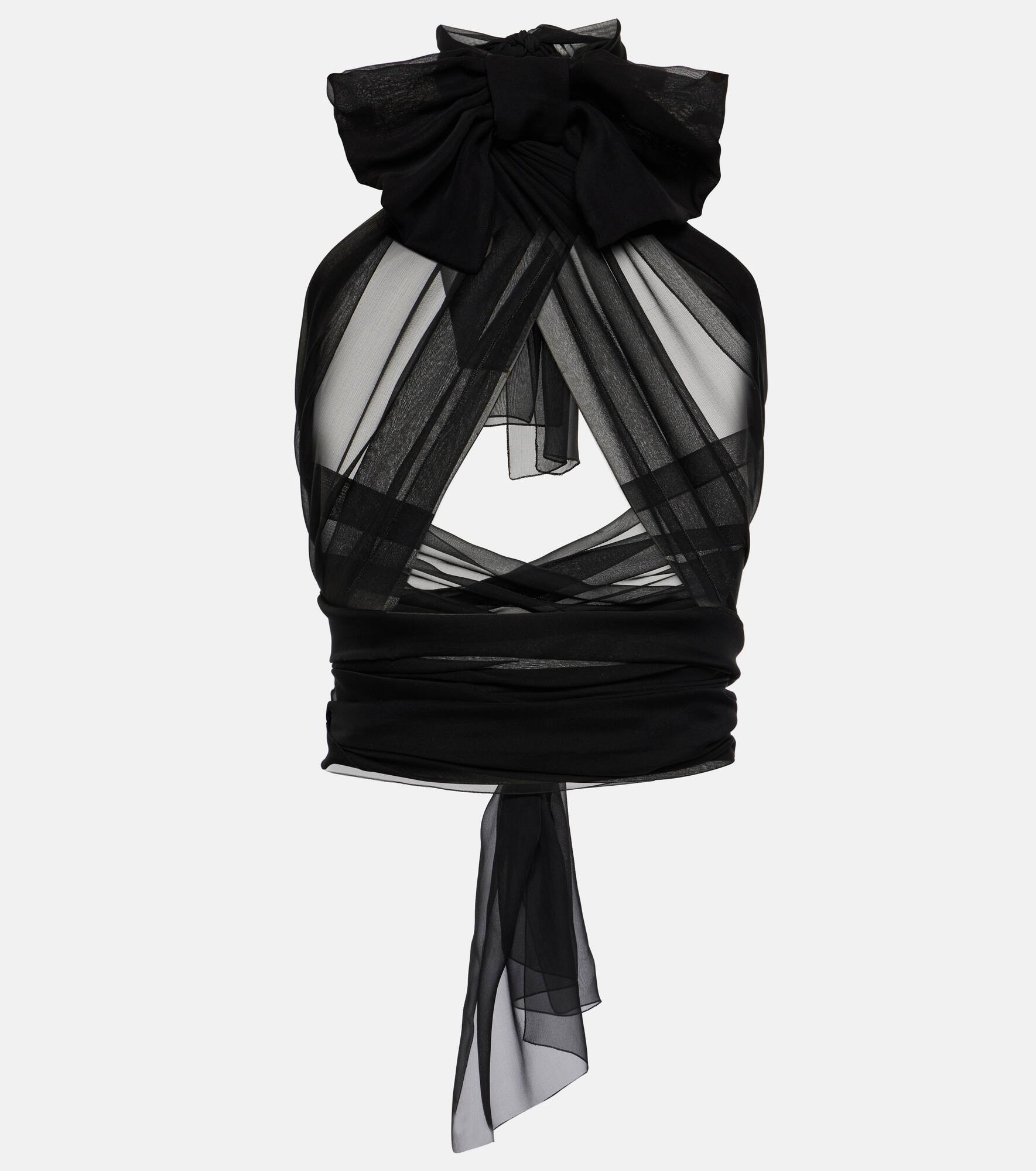 Printed silk chiffon scarf - 1