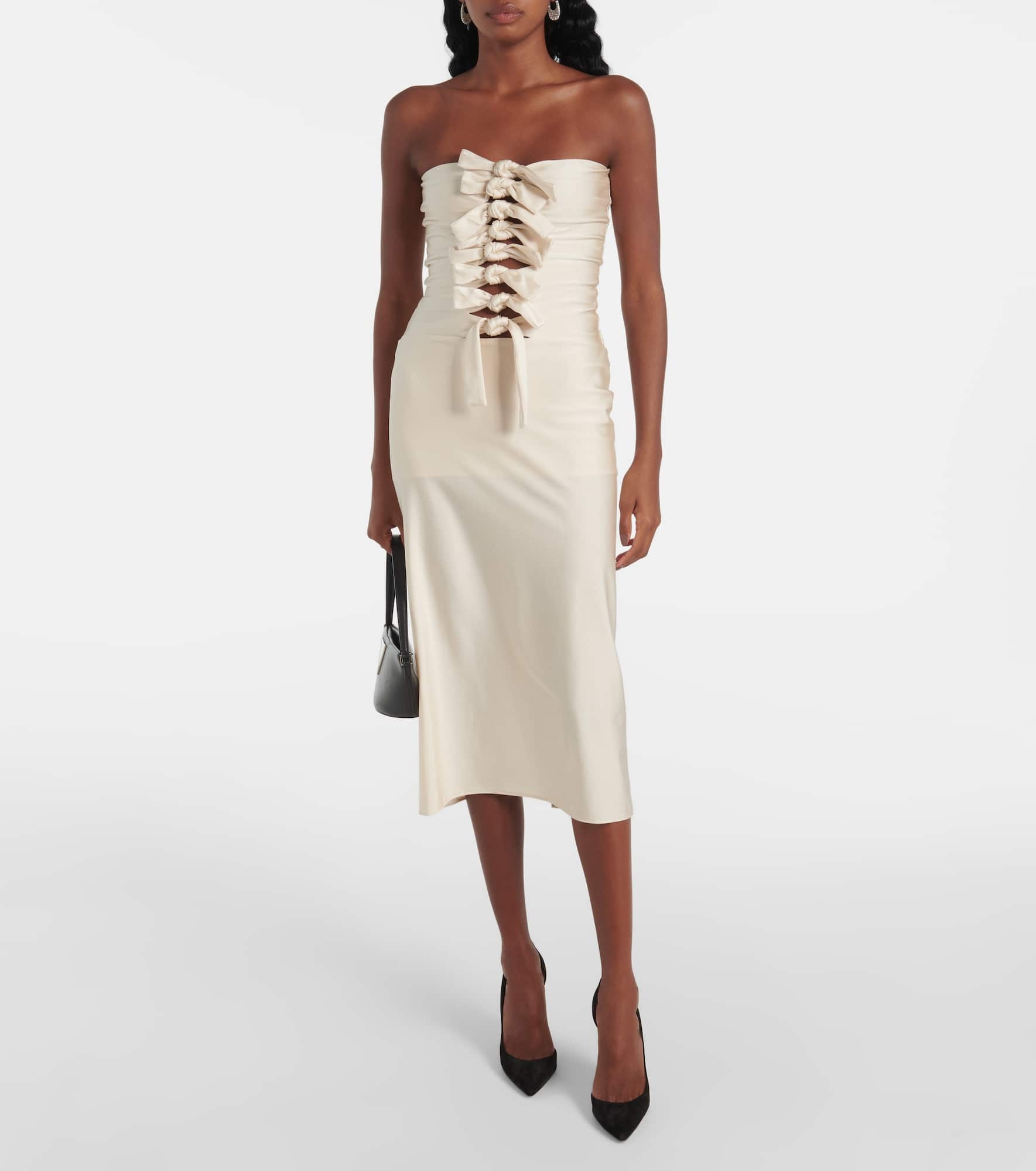 Gala tie-front jersey midi dress - 2