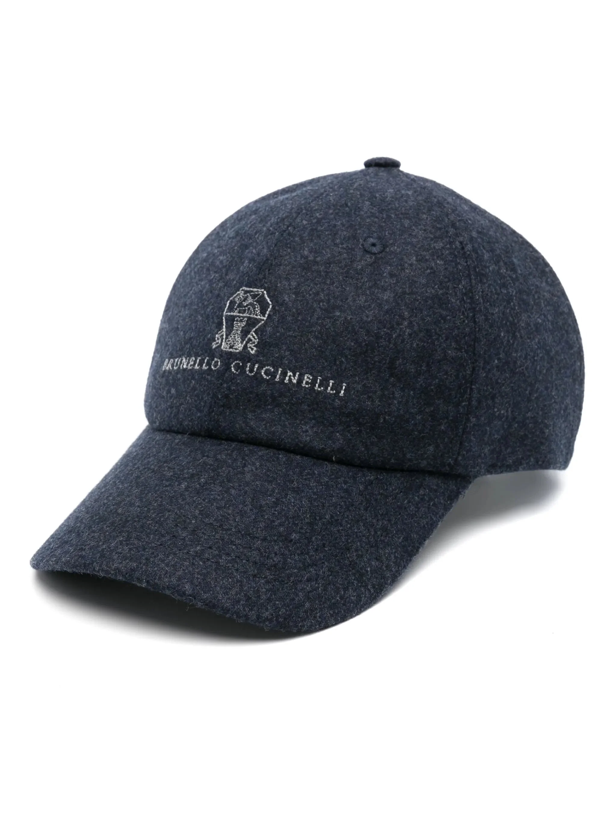 Brunello Cucinelli Embroidered-logo Wool Baseball Cap - 1