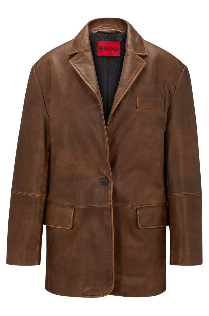 RELAXED-FIT JACKET IN VINTAGE-EFFECT LEATHER 1