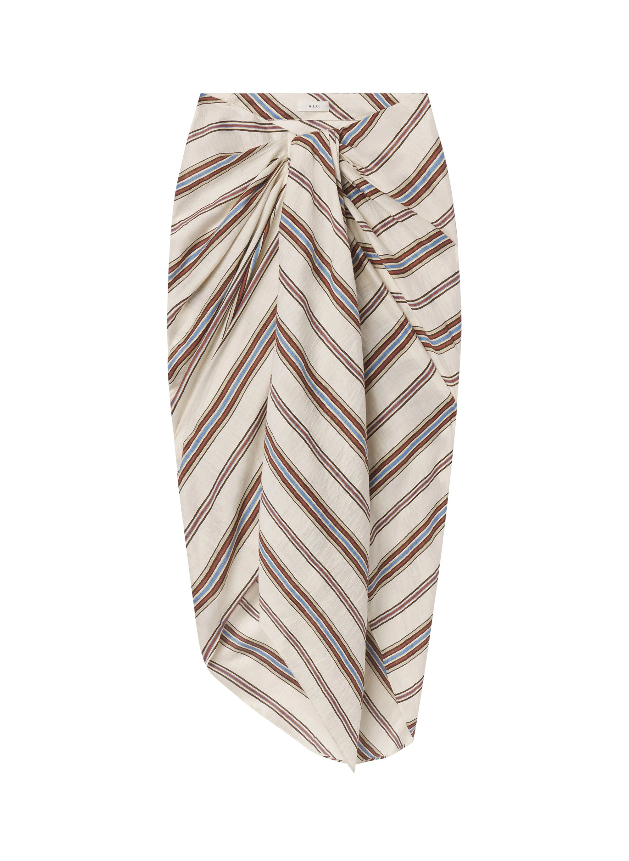 Rhodes Striped Linen Midi Skirt - 1
