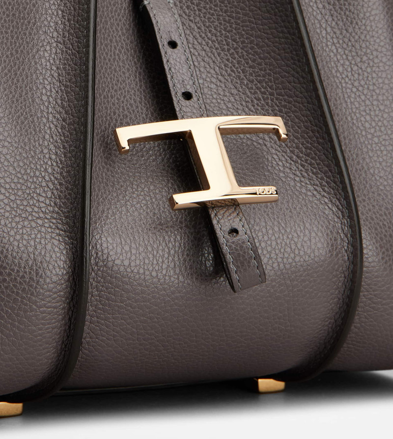 T TIMELESS SHOPPING BAG IN LEATHER MINI - GREY 5