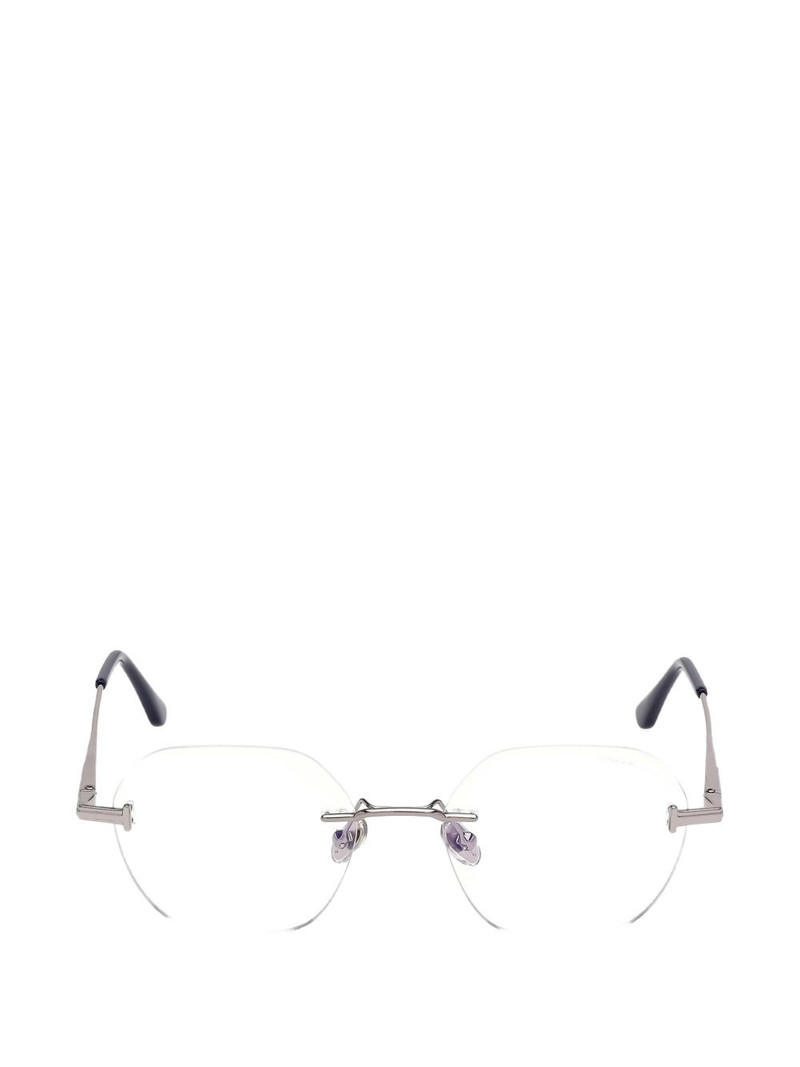 rimless oval-frame glasses 1