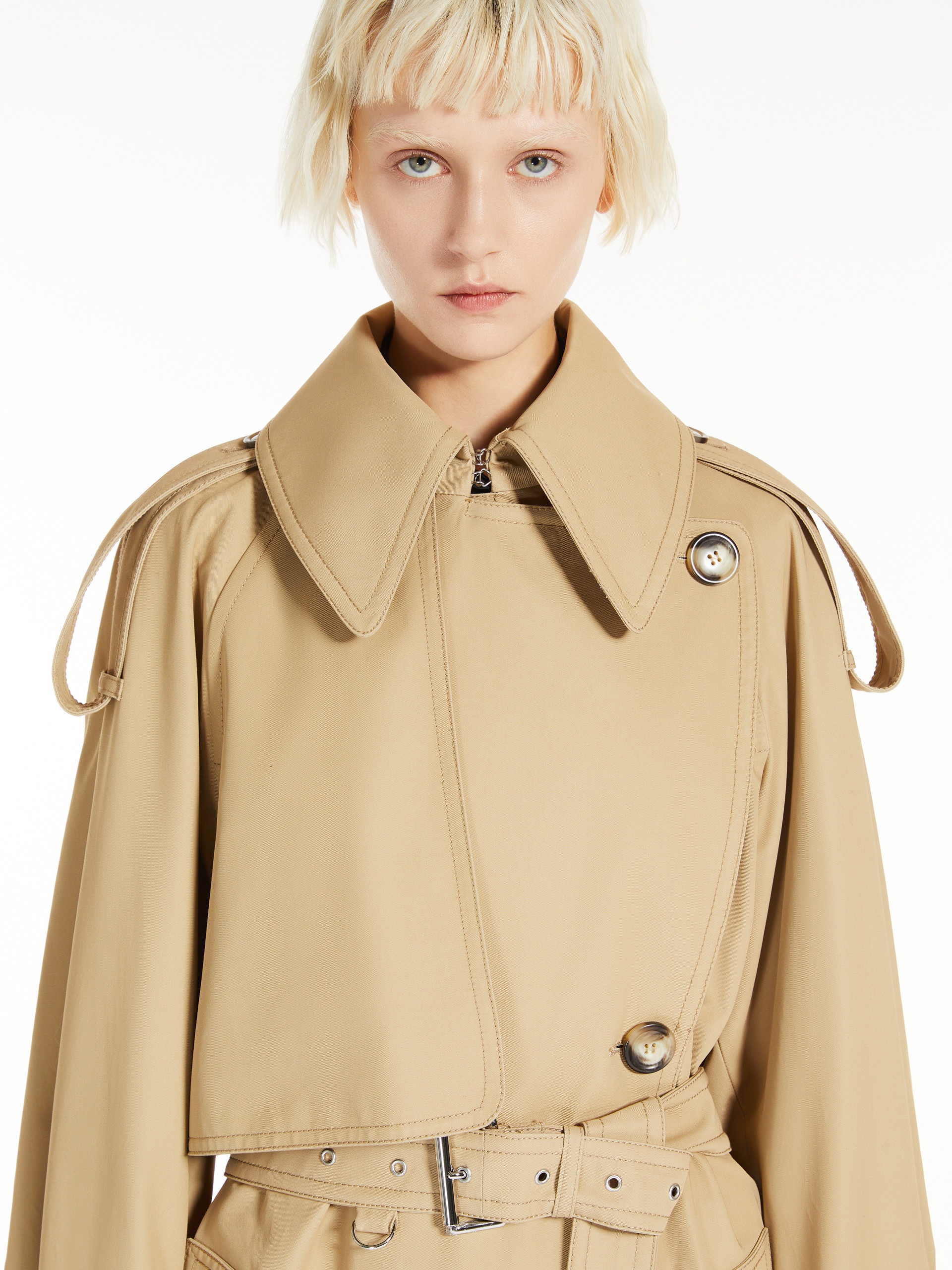 トレンチコート SPORTMAX TRENCH COAT WITH BUTTONS (2320260239600 433004) Sportmax Ricamo cotton trench coat Sportmax