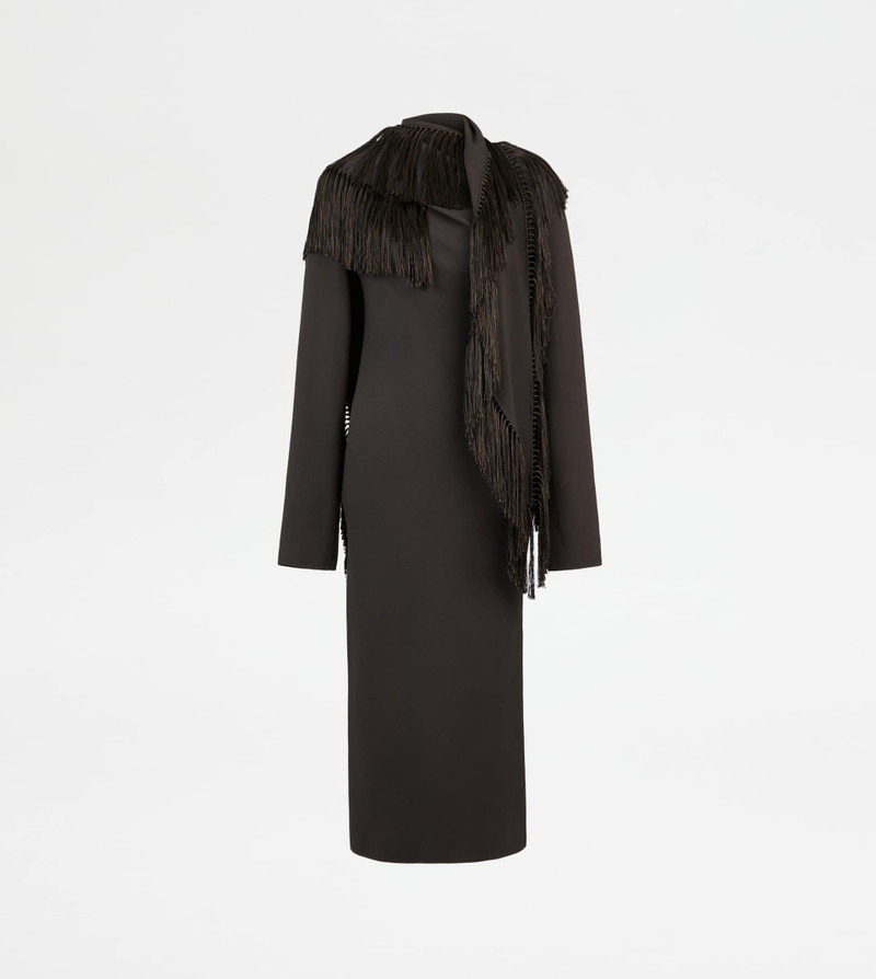 WOOL BLEND DRESS - BROWN 1
