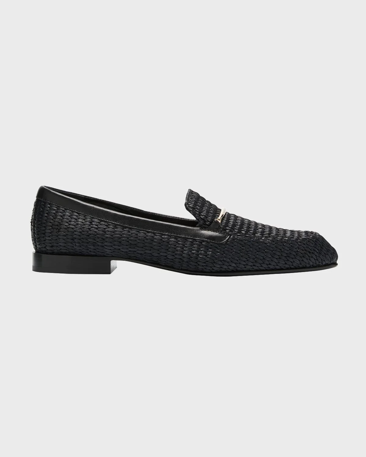 Raffia Metal-Strap Easy Loafers - 1