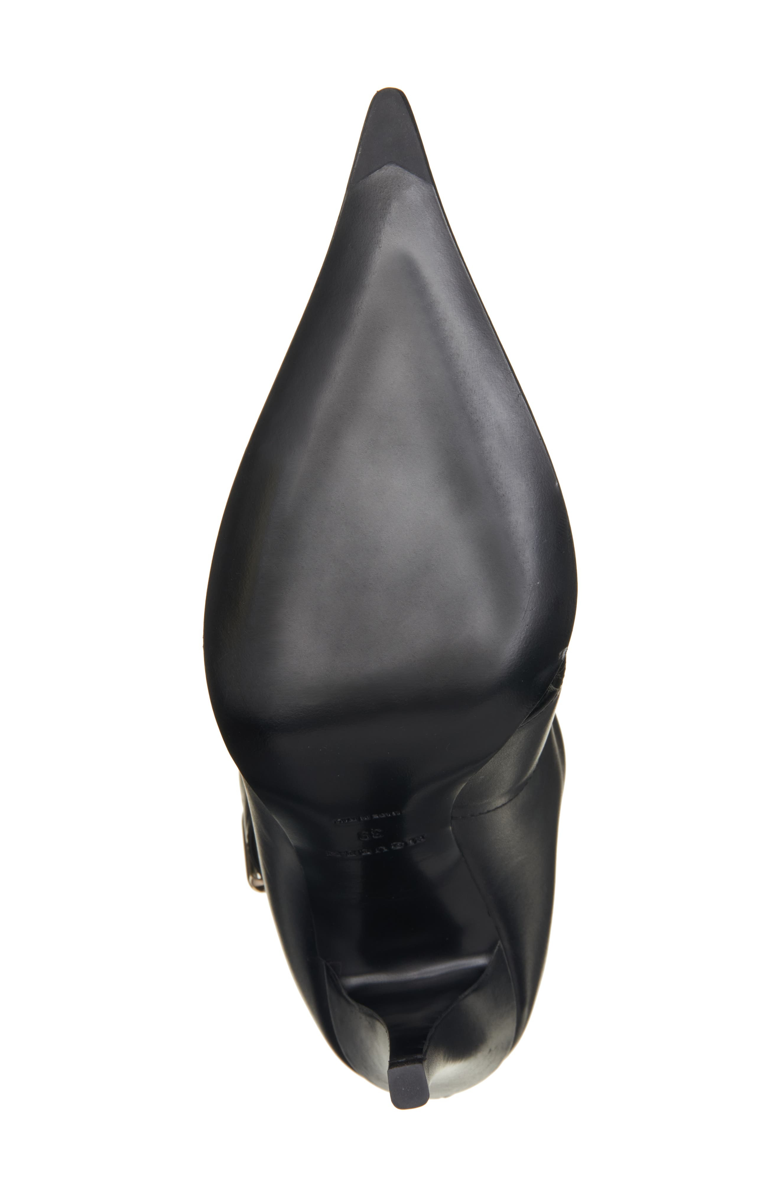 McQueen Heron Pointed Toe Bootie in Black/Silver at Nordstrom - 6
