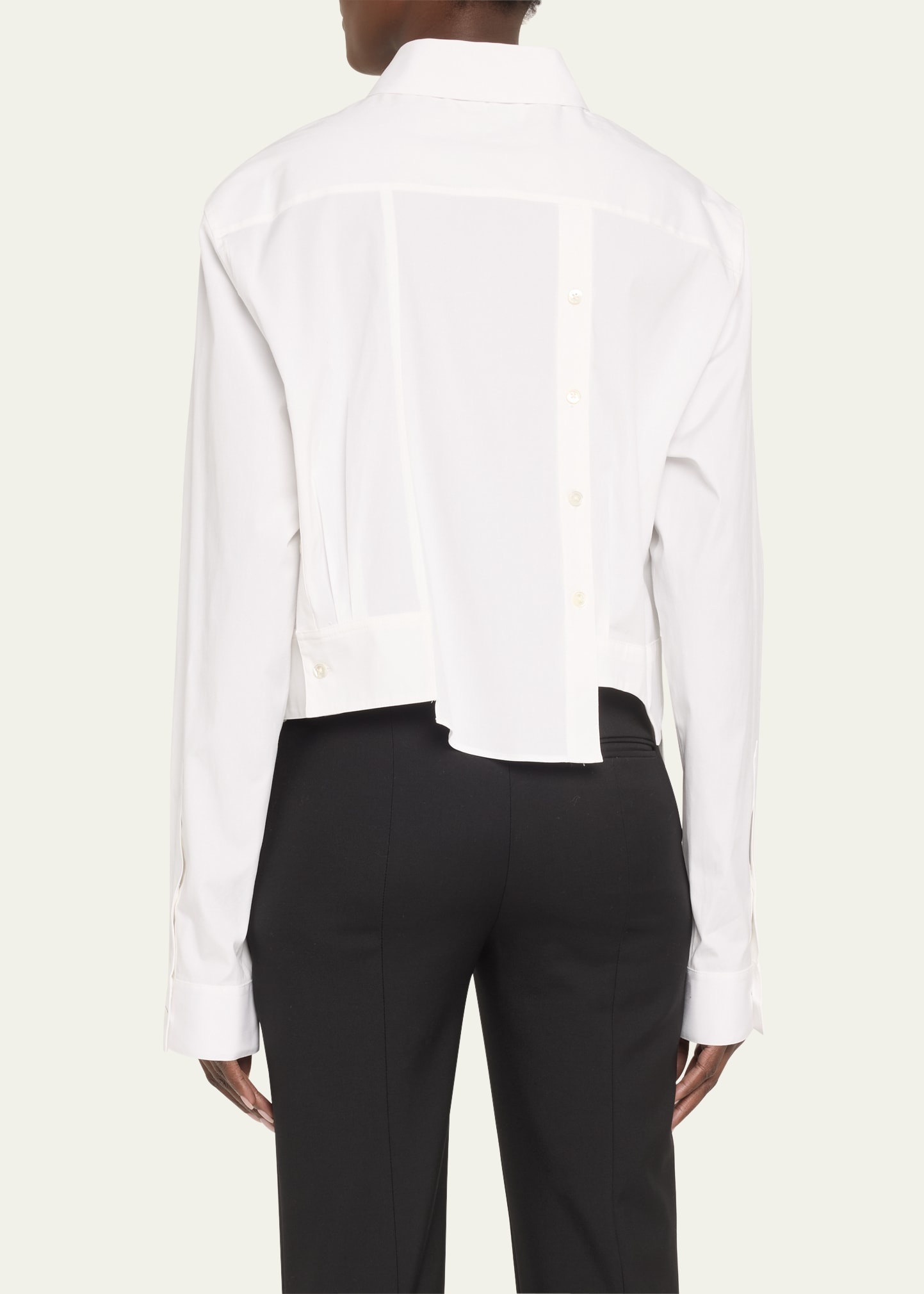 Deconstructed Cropped Button Down Top - 3