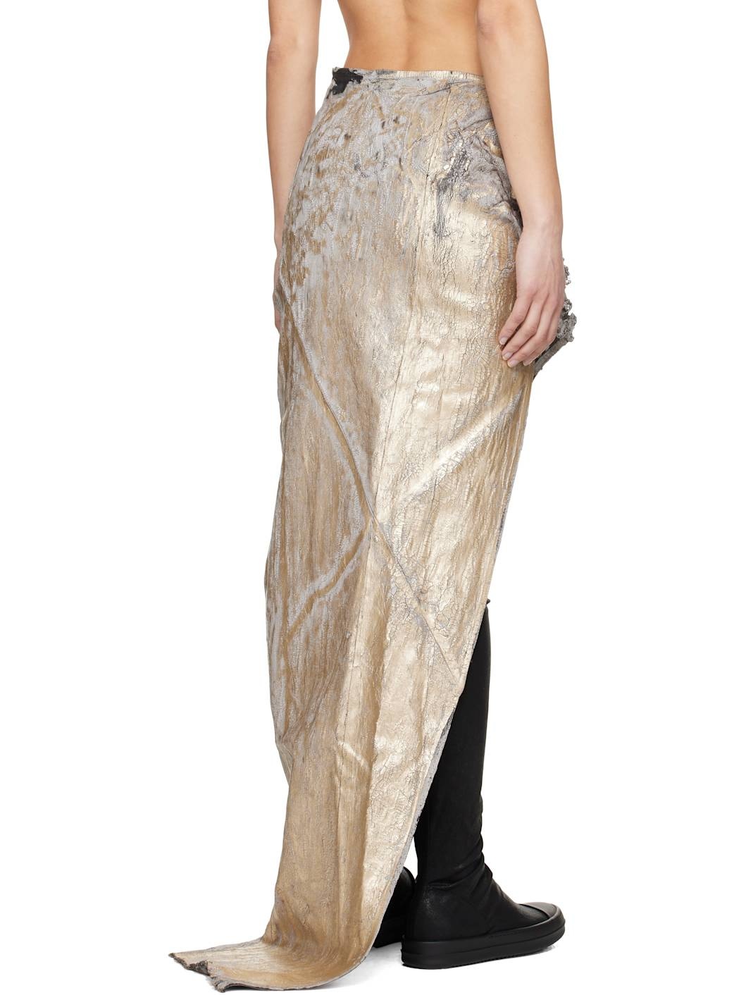 Gold Hollywood Soft Edfu Long Denim Maxi Skirt - 3