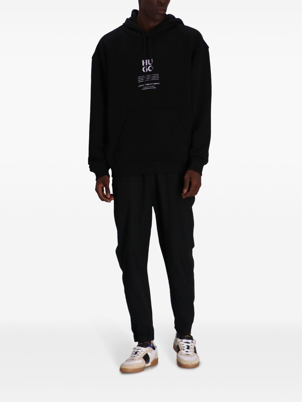 printed cotton hoodie - 2
