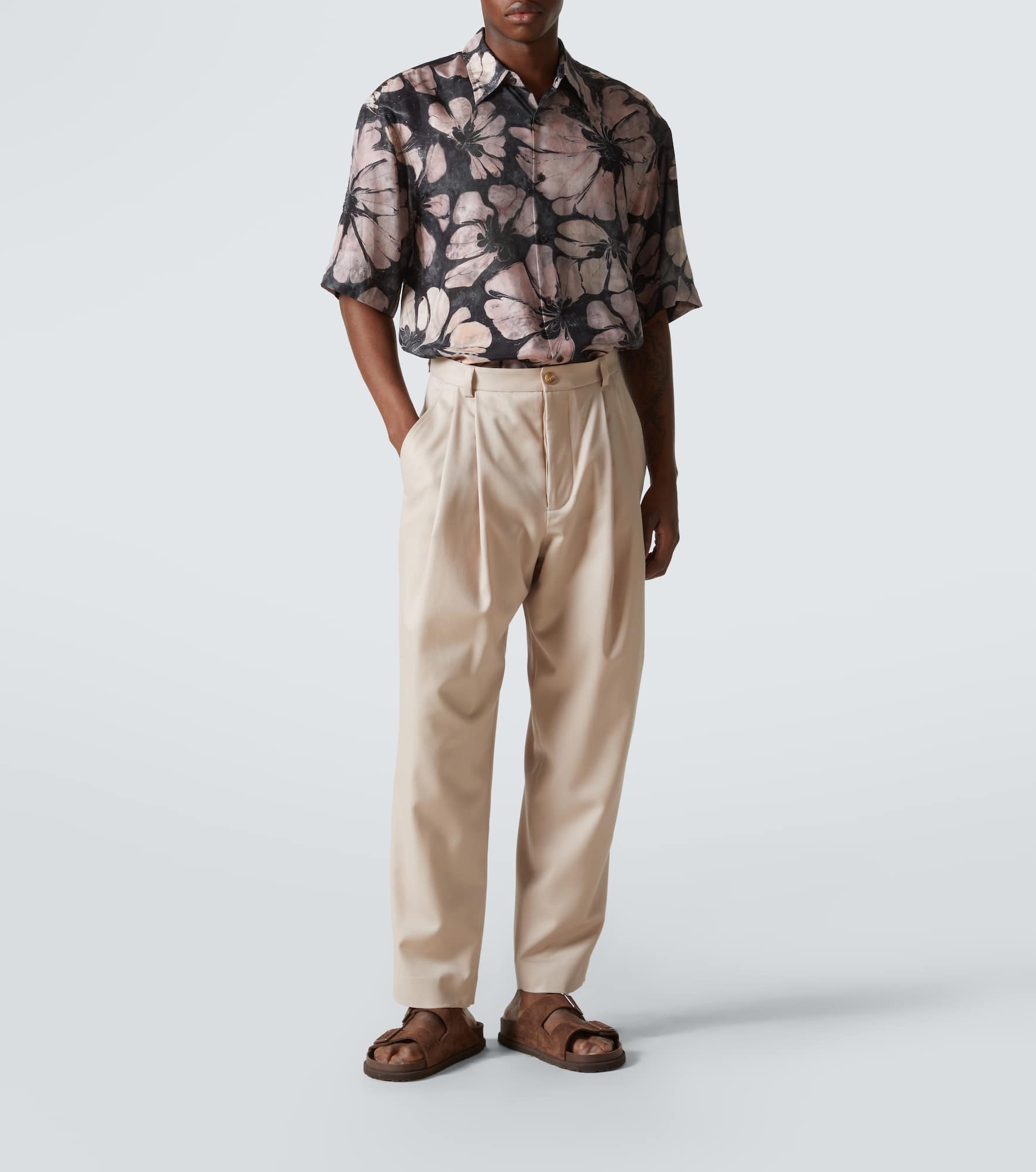 Pleated wool tapered pants - 2