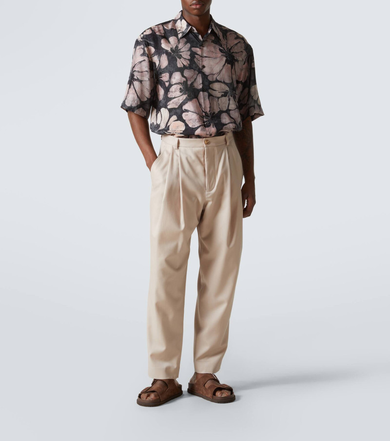 KING & TUCKFIELD Pleated wool tapered pants outlook