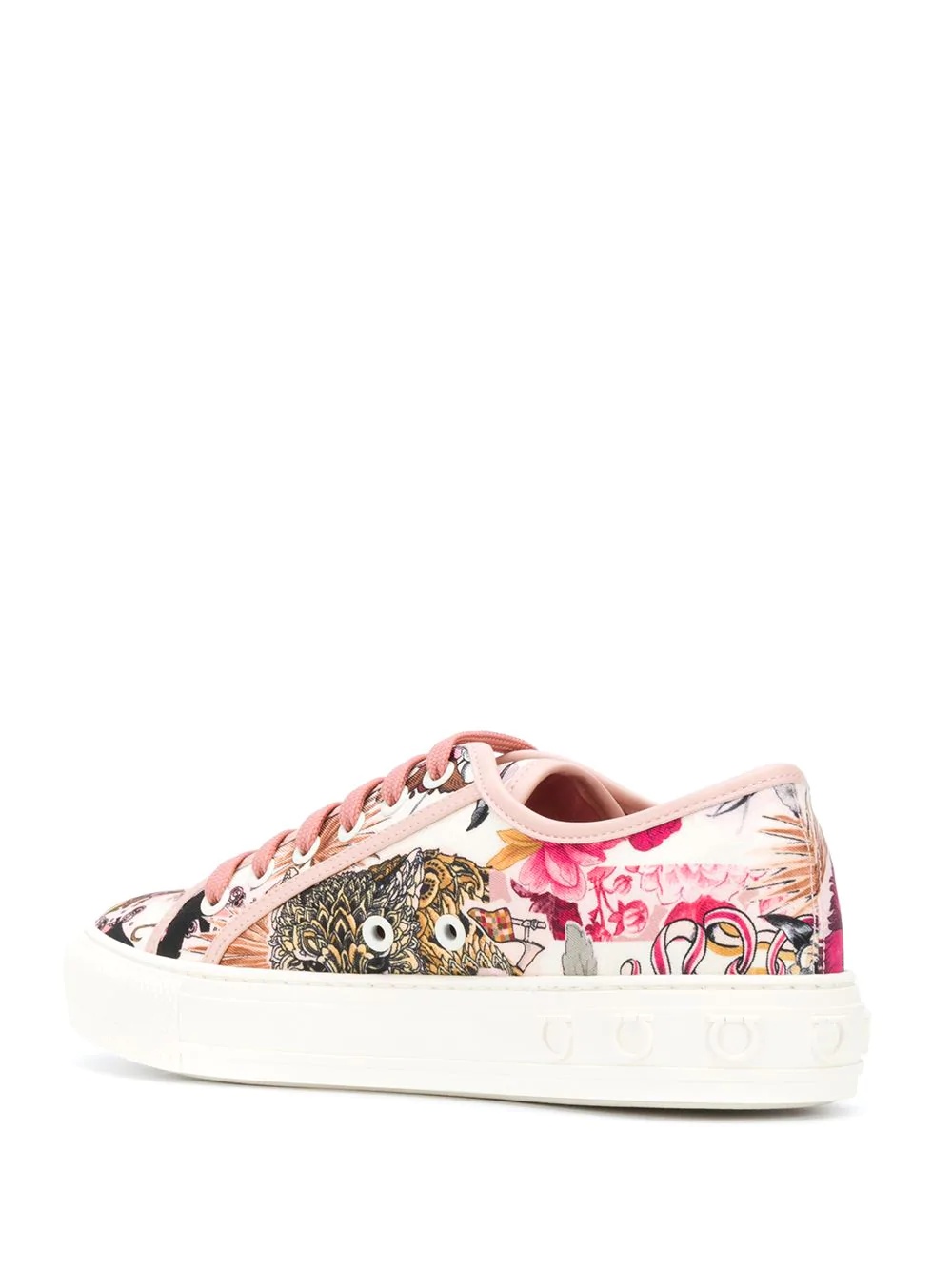 foulard print low-top sneakers - 3