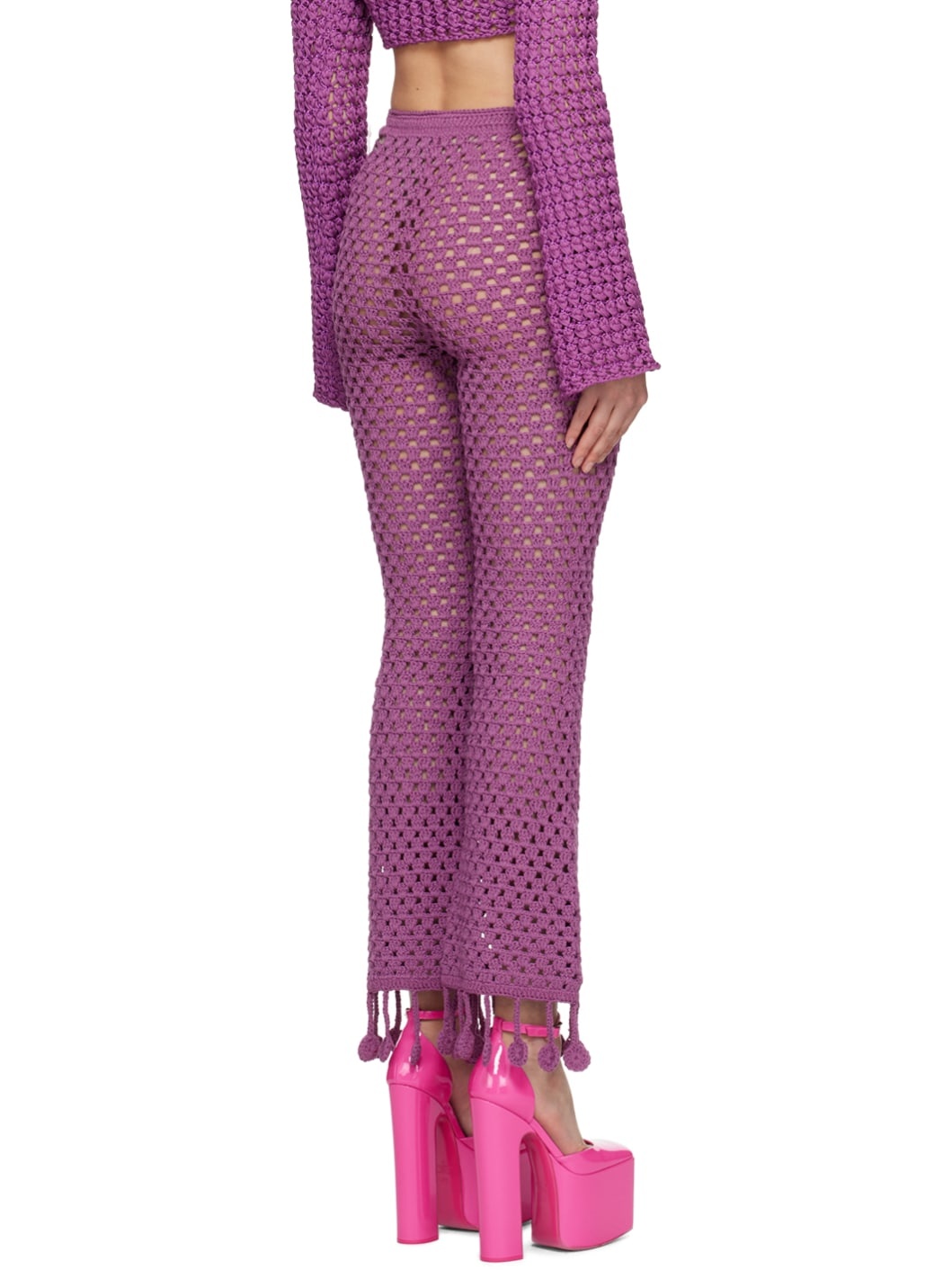 Purple Crocheted Lounge Pants - 3
