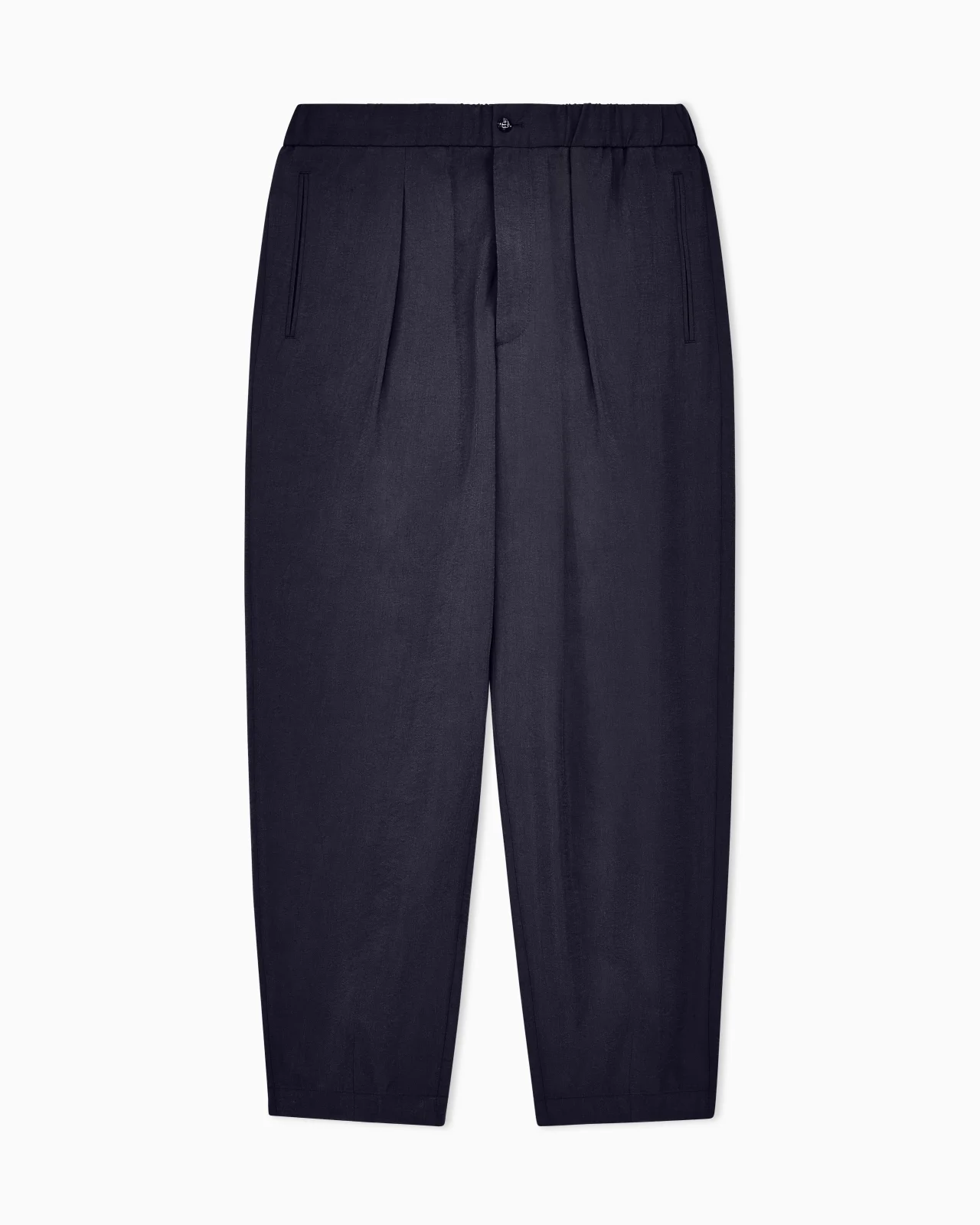 TROUSERS REGULAR FIT IN WASHED SILK BLEND - 1