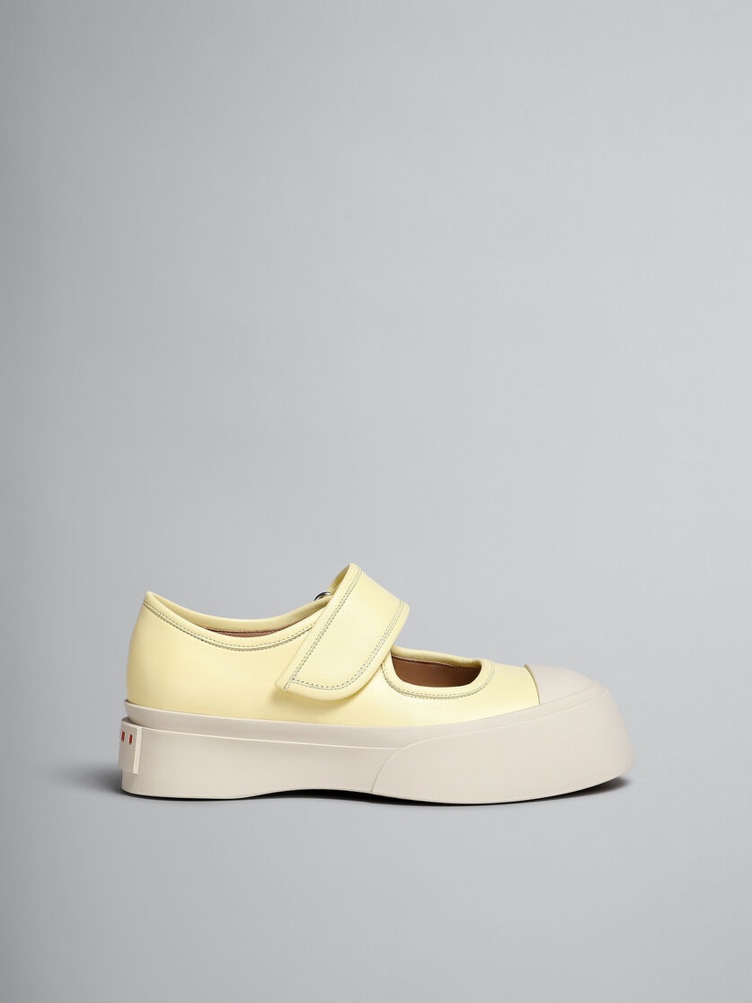 LIGHT YELLOW NAPPA LEATHER MARY JANE SNEAKER - 1