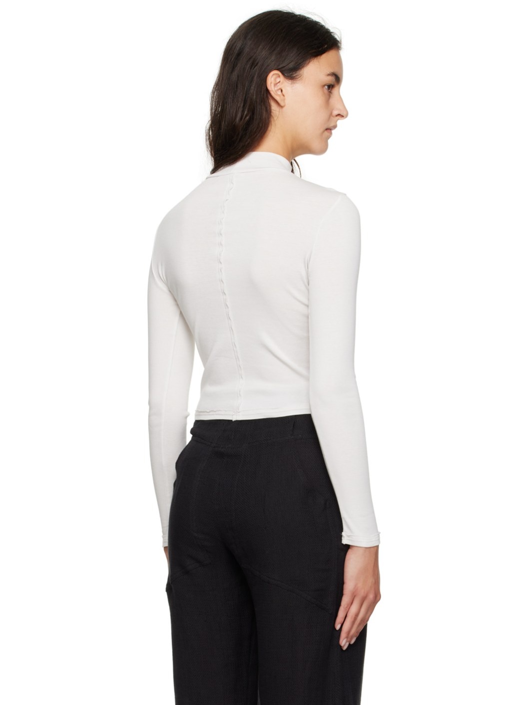 White Lapped Baby Turtleneck - 3