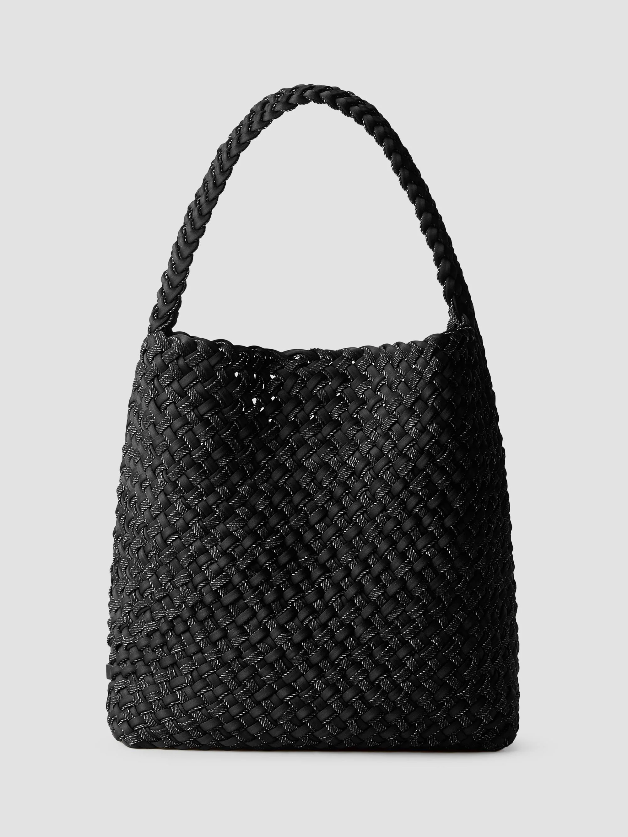 Women's Nomad Medium Double Weave Denim Hobo Shoulder Bag - Jet - 1