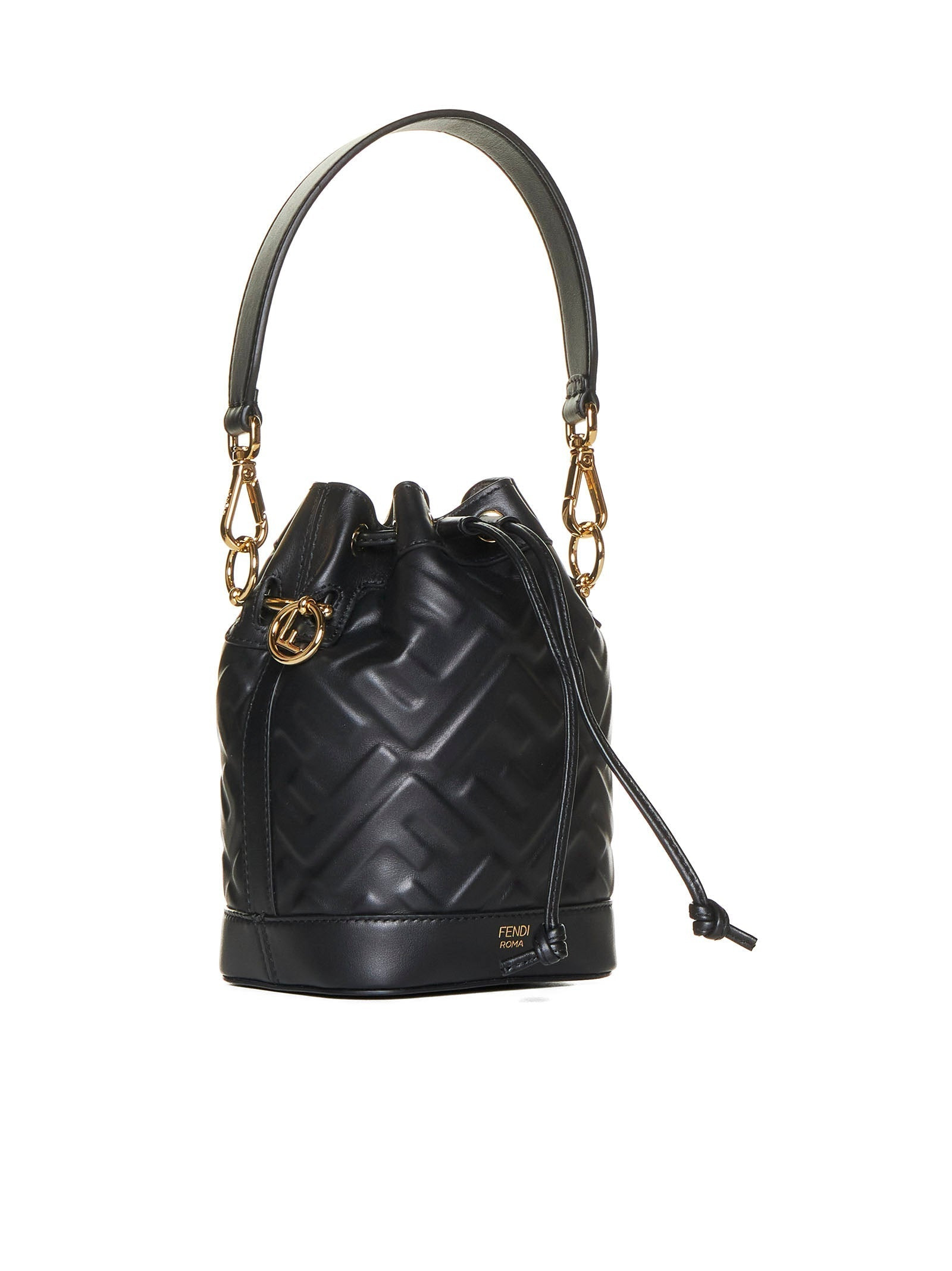 Fendi Women Mon Tresor Mini Bag In Black Leather With Ff Motif - 2