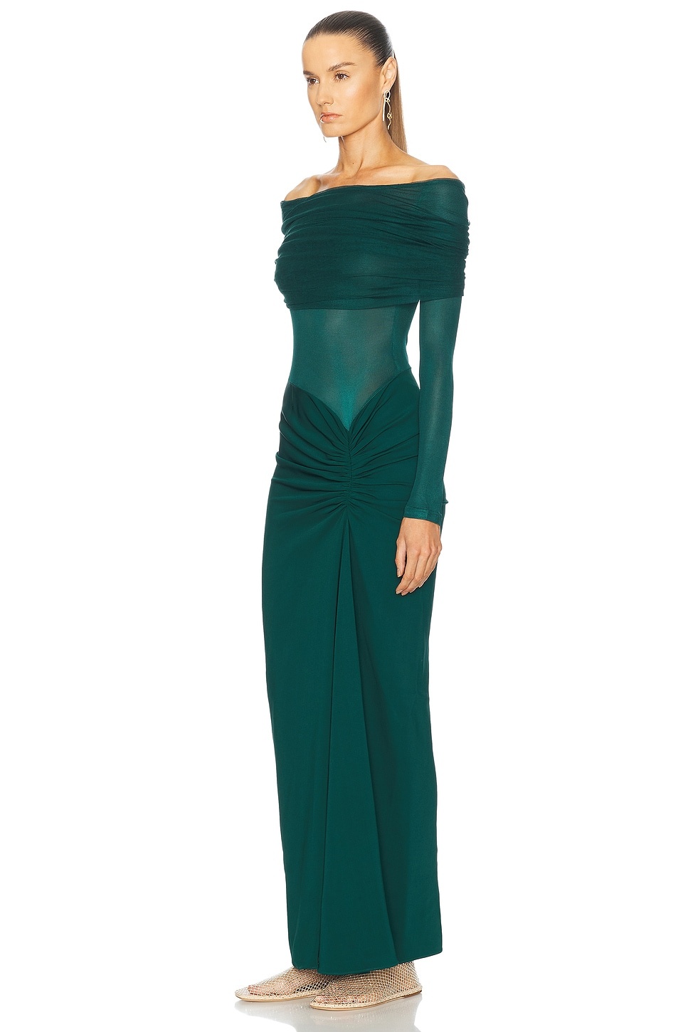 Sonora Veiled Long Sleeve Ruched Dress - 3