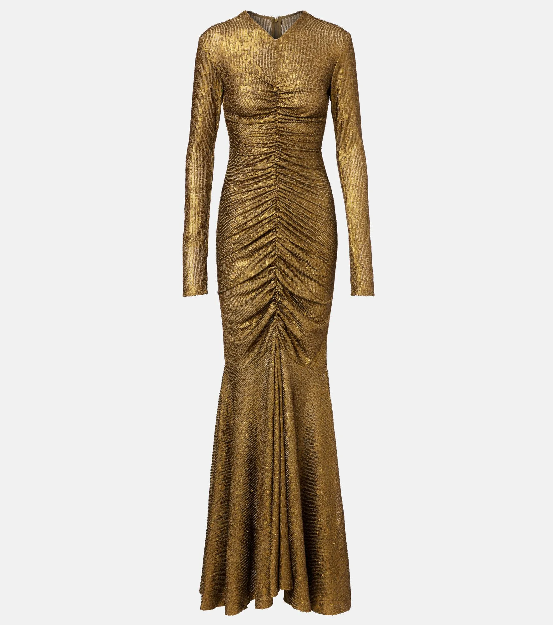 Gathered sequined gown - 1
